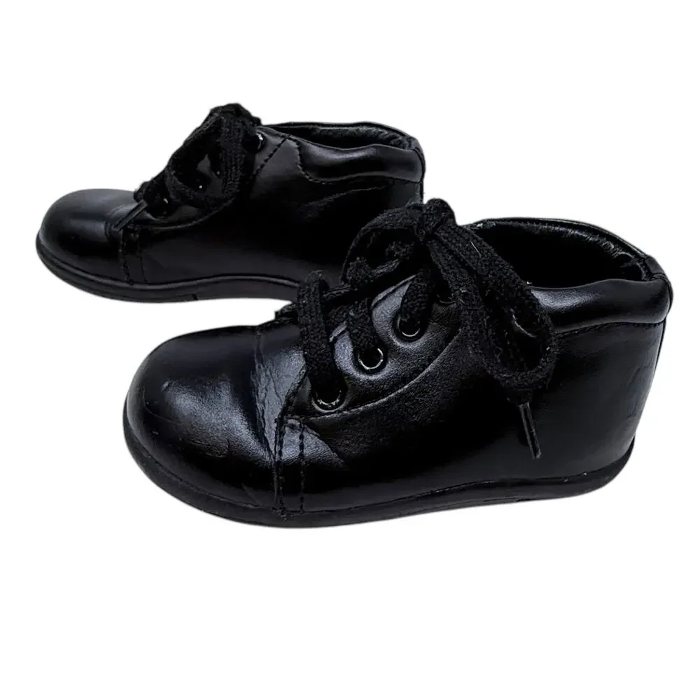 Stride Rite Boys Elliot Black Casual‎ Boots Leather Dress Shoes Toddler 5.5